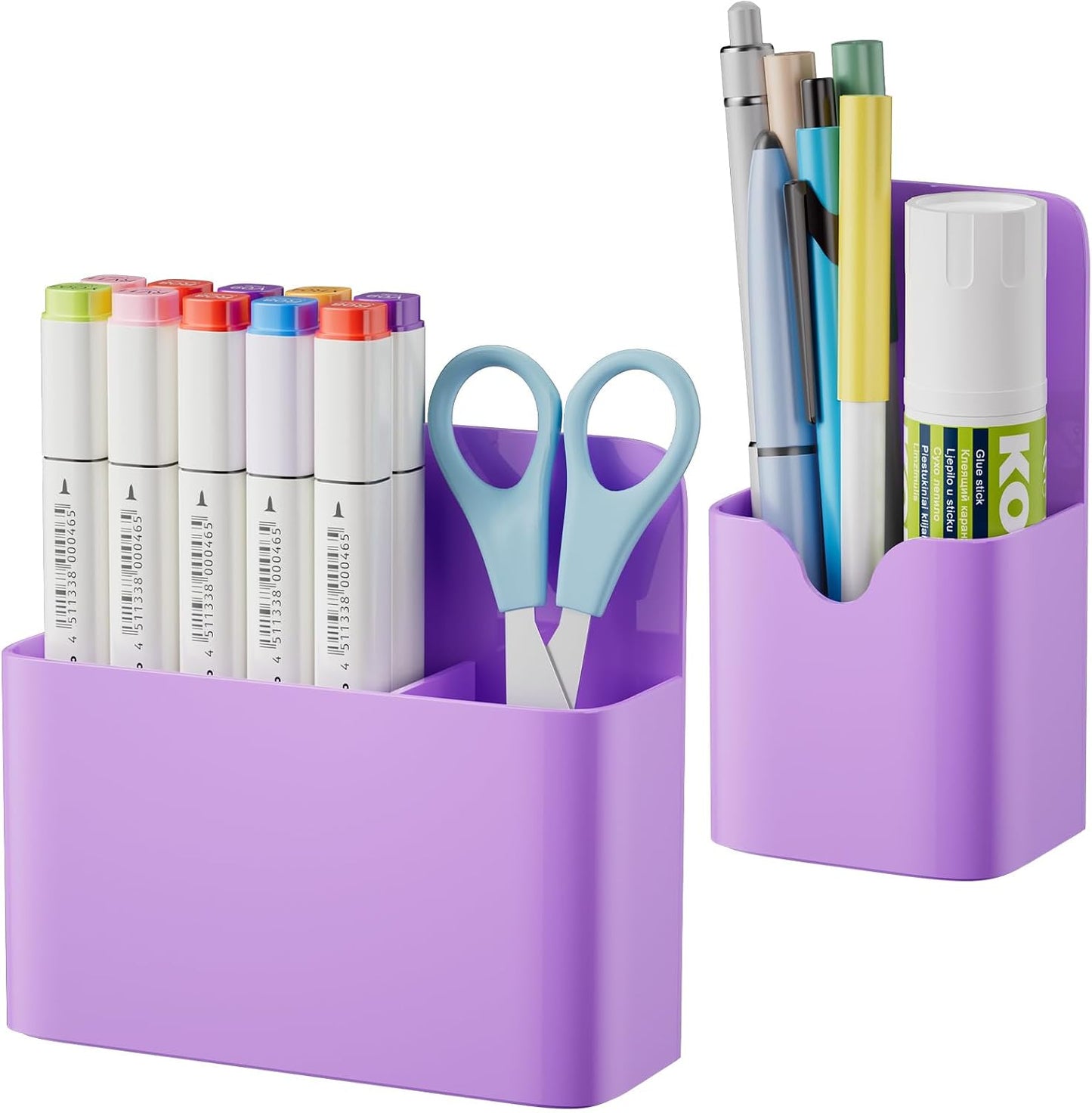 Marbrasse Magnetic Dry Erase Marker Holder,Pen and Eraser Holder for Whiteboard，Magnet Pencil Cup Utility Storage Organizer for Office, Refrigerator, Locker and Metal Cabinets (2 Pack)