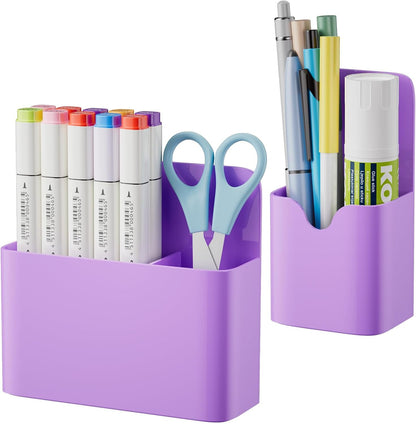 Marbrasse Magnetic Dry Erase Marker Holder,Pen and Eraser Holder for Whiteboard，Magnet Pencil Cup Utility Storage Organizer for Office, Refrigerator, Locker and Metal Cabinets (2 Pack)