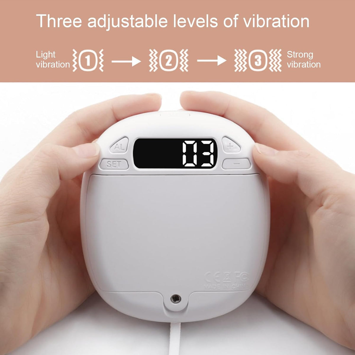 Vibrating Alarm Clock with Bed Shaker, Rechargeable Digital Alarm Clock with Dual Alarms & Flashing LED Lights Reminder, 3 Level Vibration Bed Shaker Alarm Clock for Heavy Sleepers
