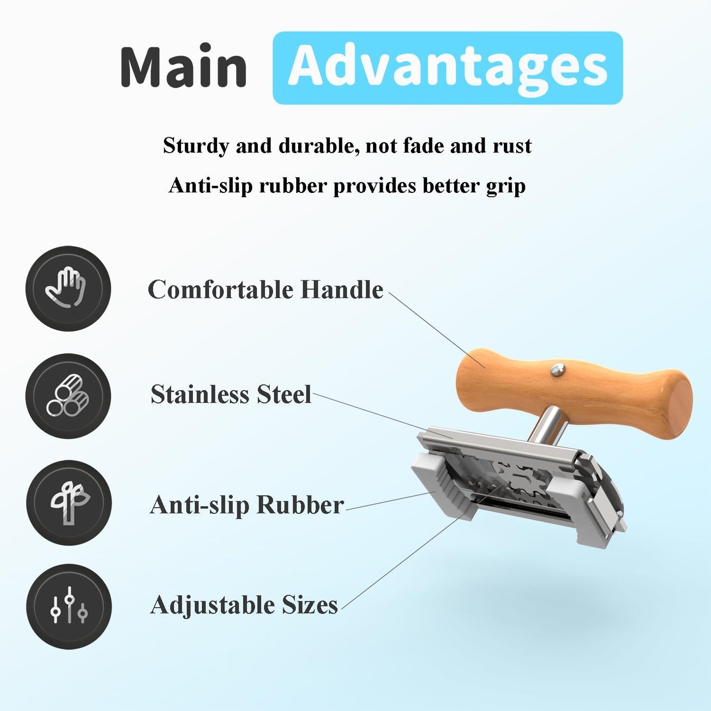 Jar Opener for Seniors with Arthritis & Weak Hands, Easy Twist Jar Openers, Adjustable Multifunctional Jar Lid Opener, Jar Bottle Cap Opener Gripper, Useful Gifts for Elderly/Women/Men (Wood Handle)