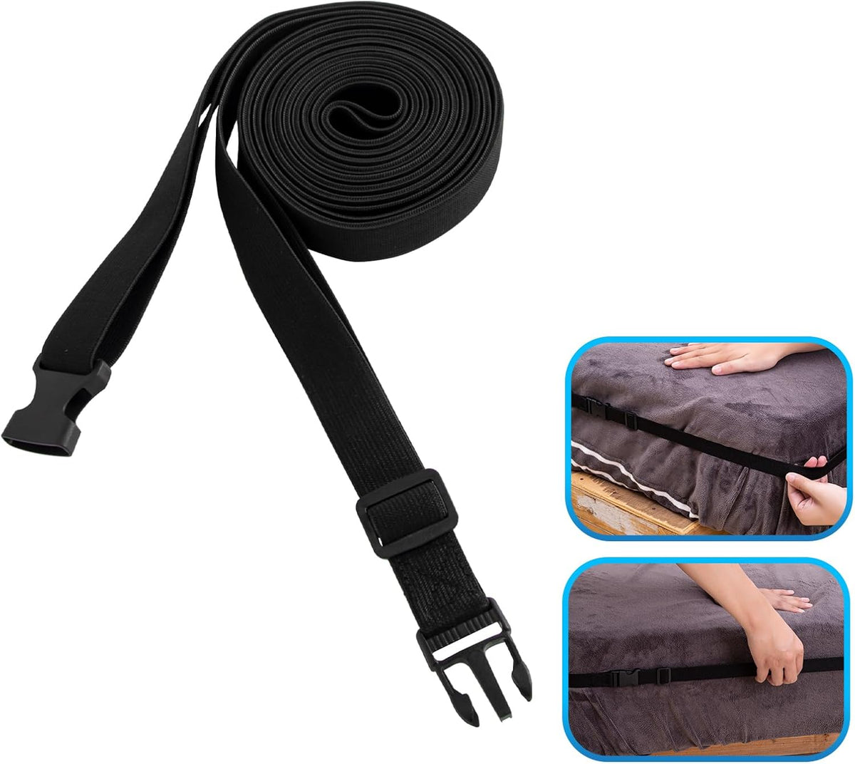 Sheet Fasteners, Adjustable Elastic Bed Sheet Holder Straps for Full,Queen,King Twin Bed,6 Way Cross Sheet Clips Suspenders Band,Fitted Round and Square Mattresses