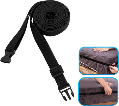 Sheet Fasteners, Adjustable Elastic Bed Sheet Holder Straps for Full,Queen,King Twin Bed,6 Way Cross Sheet Clips Suspenders Band,Fitted Round and Square Mattresses