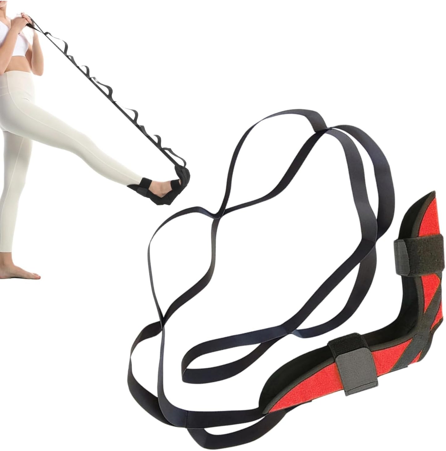 Fitness Foot and Calf Stretcher for Plantar Fasciitis, Achilles Tendonitis, Heel Spurs, Drop Foot, Physiotherapy Stretching Strap Relief, Yoga Leg Stretch Strap for Thigh and Hamstring