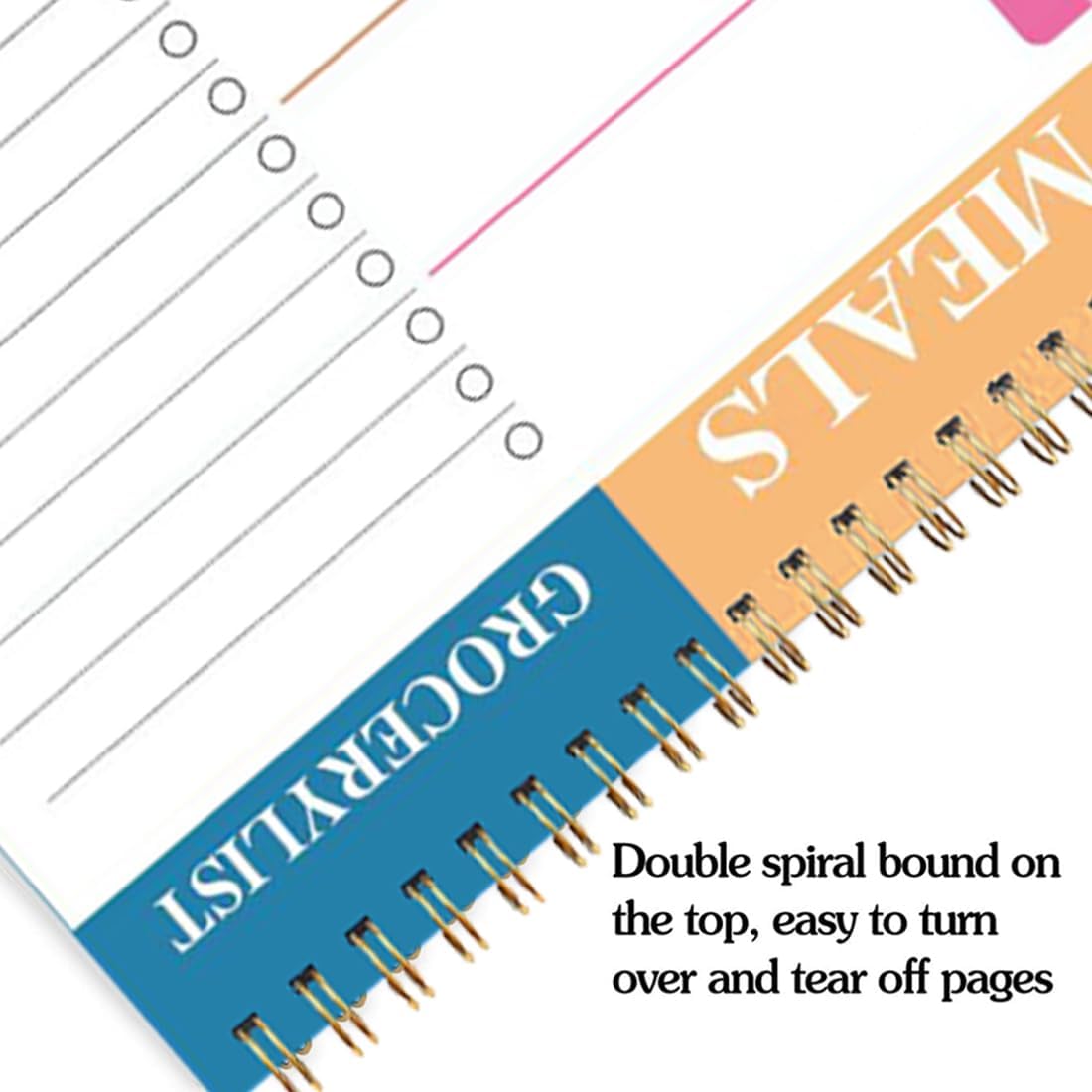 Weekly Meal Planner and Grocery List - 50 Undated Sheets Planning Pad for Organized Daily Menu, Tear-Off Notepad for Convenient Shopping