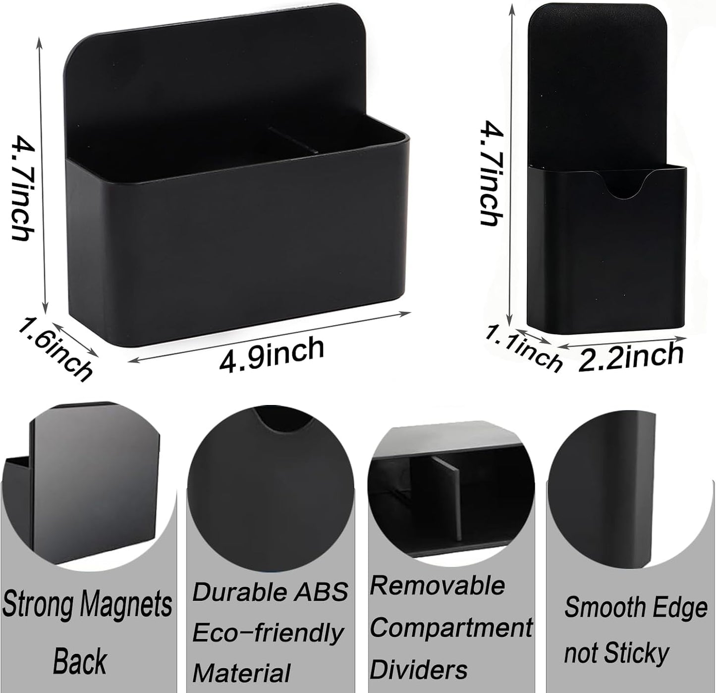 2-piece Black Hangable Dry Erase Pen Holder, Refrigerator, Whiteboard | Waterproof Oxford Cloth and PVC, Clear Window for Easy Identification, Reinforced Eyelets, Great Capacity