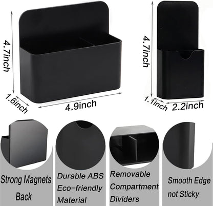 2-piece Black Hangable Dry Erase Pen Holder, Refrigerator, Whiteboard | Waterproof Oxford Cloth and PVC, Clear Window for Easy Identification, Reinforced Eyelets, Great Capacity