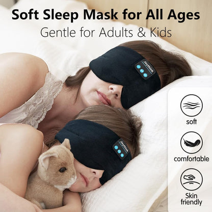 Joythink Sleep Headphones Bluetooth Sleep Mask Silk Headband Earphones Bluetooth Eye Mask for Sleeping On Side Blackout Soft Sleep Earphones Music Kids Children Eye Cover Purple