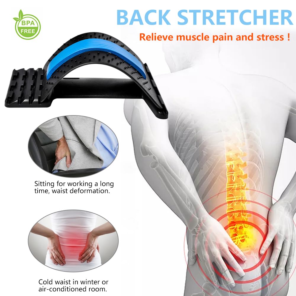 JUMPOW Back Stretcher for Lower Back Pain Relief,3 Level Lumbar Board