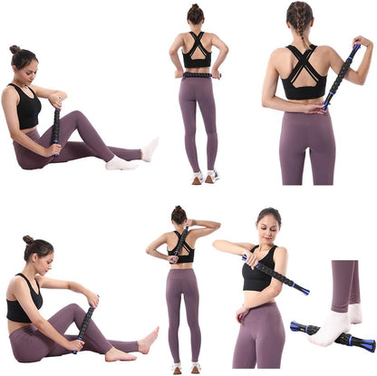 Wooden Cellulite Massage Roller for Legs and Thighs - Handheld Fascia Blaster Tool for Muscle Relief, Lymphatic Drainage & Body Sculpting - Anti Cellulite Massager for Women and Men (12 Wheel)