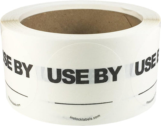Dissolvable Use By Labels with Blank Space for Food Rotation Shelf Life Prep 2 Inch Round Circle Dots 500 Adhesive Stickers