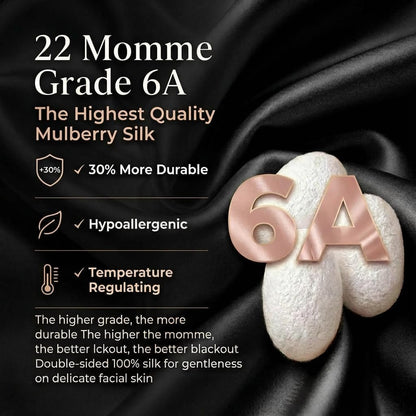 MATASSE 100% Mulberry Silk Sleep Mask 22 Momme Grade 6A - 3D Contoured Eye Mask for Sleeping, 14mm Deep Eye Cups, Total Blackout Blindfold for Women Men, Adjustable Strap, Side Sleeper (Champagne)