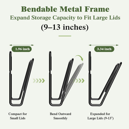 4 Pack Pot Lid Organizer Rack for Cabinet Door, No Drilling