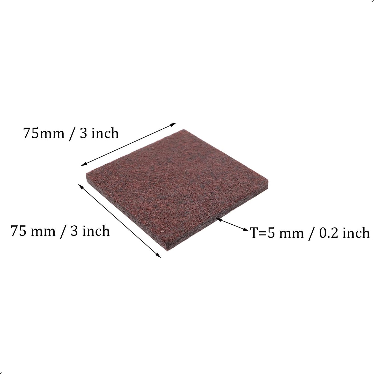 6Pcs Square Felt Furniture Pads, 4 inch x 4 inch Self Adhesive Cuttable Anti Scratch Floor Protectors for Furniture Legs Hardwood Floor, Brown, 100mm