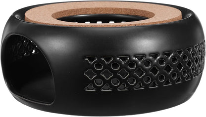 Ceramic Teapot Warmer Tea Pot Heater Stand Portable Round Cork Mat Multipurpose Beverage Warmer Protecting Table Surfaces for Coffee Pot and Soup for Office and Travel Use