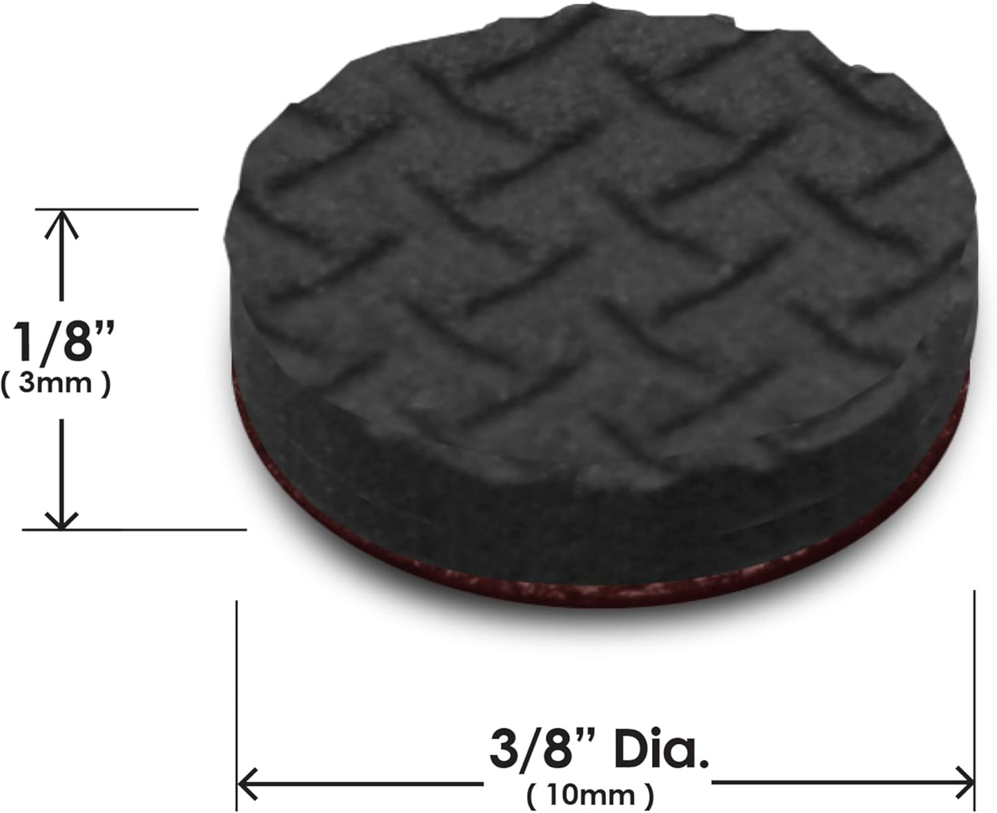 Slipstick GorillaPads CB147 Non Slip Furniture Pads/Gripper Feet (Set of 16) Self Adhesive Rubber Floor Protectors, 1 inch Round, Black