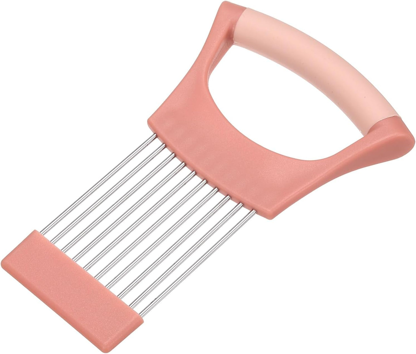 uxcell Onion Slicer Holder, Stainless Steel Vegetable Cutting Holder Food Cutter Tool for Slicing Storing Onions Tomatoes Potatoes Avocados Apples, Green