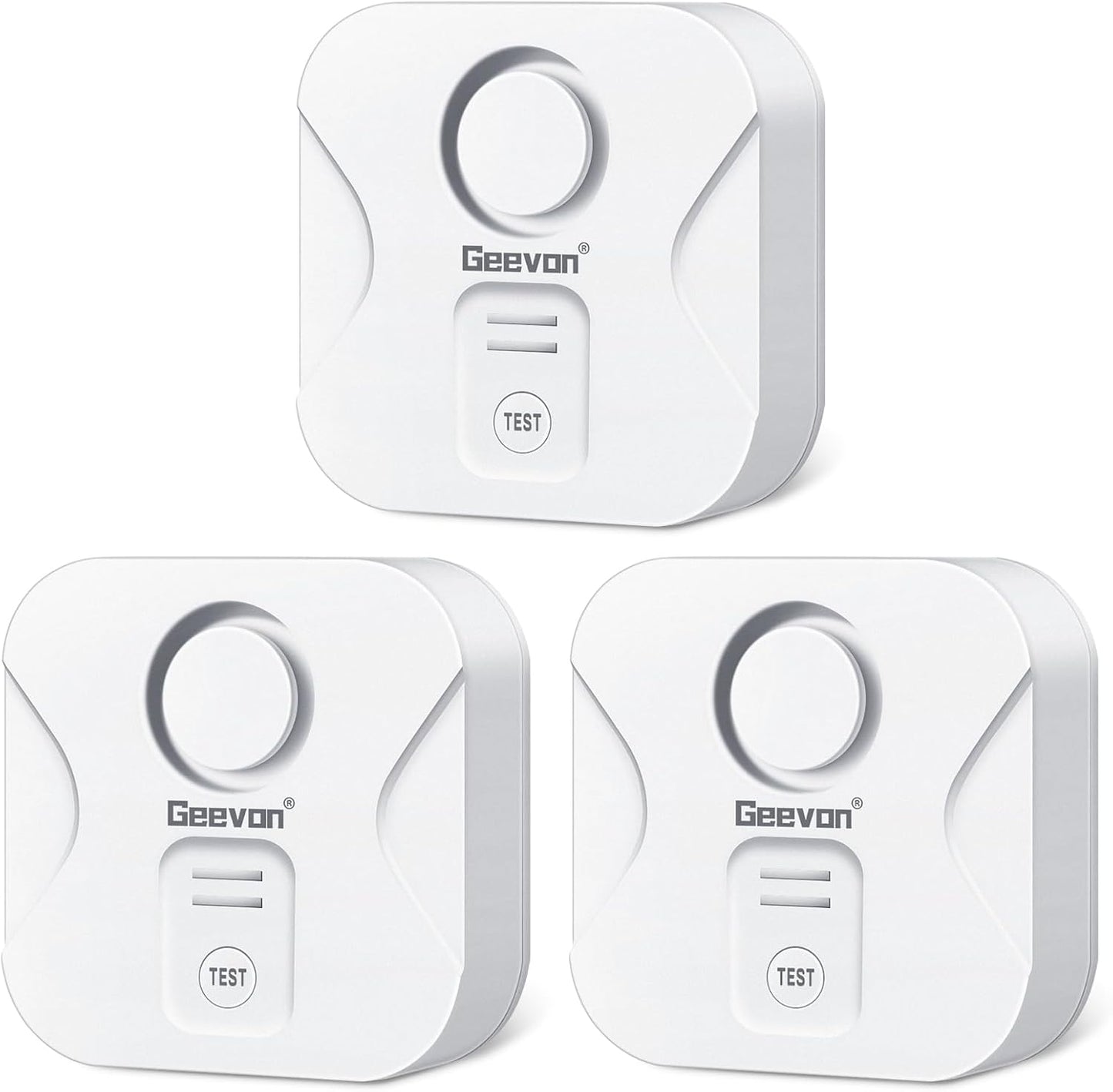 Geevon 100dB Water Leak Detectors for Home with Low Battery Alerts | 100dB Water Sensor Alarms for Basement,Bathroom,Laundry Room,Pipe/Drain/Sink/Faucet Drip Alert (Battery＆Screwdriver Included)