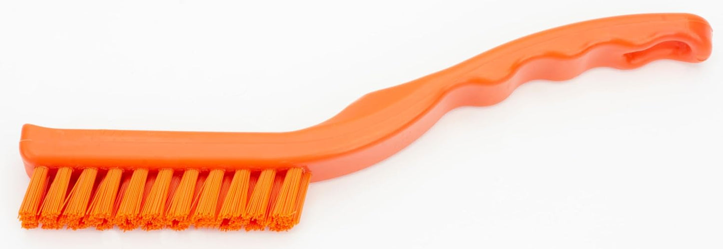 SPARTA Grout Brush with Stiff Nylon Bristles, 8 Inch, White | Flo-Pac, Stiff Crimped Nylon Bristles, 2.75-Inch Brush Section, Narrow Crevices, BPA Free