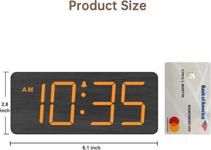 DreamSky Wooden Digital Alarm Clock for Bedroom with Large Numbers