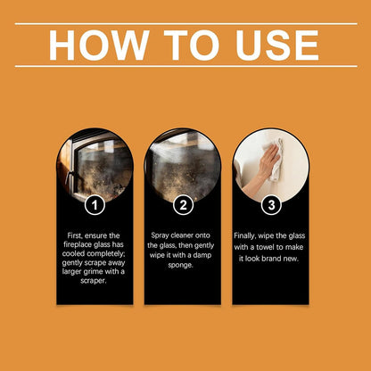 Fireplace Door Cleaner - Multi- Soot Remover, 150ml Dust Eliminator Gel, Steel Grates Care Formula, Heavy Duty Cleaner, Easy Application Brush | Indoor Chimney Cleaning, Brick Stone
