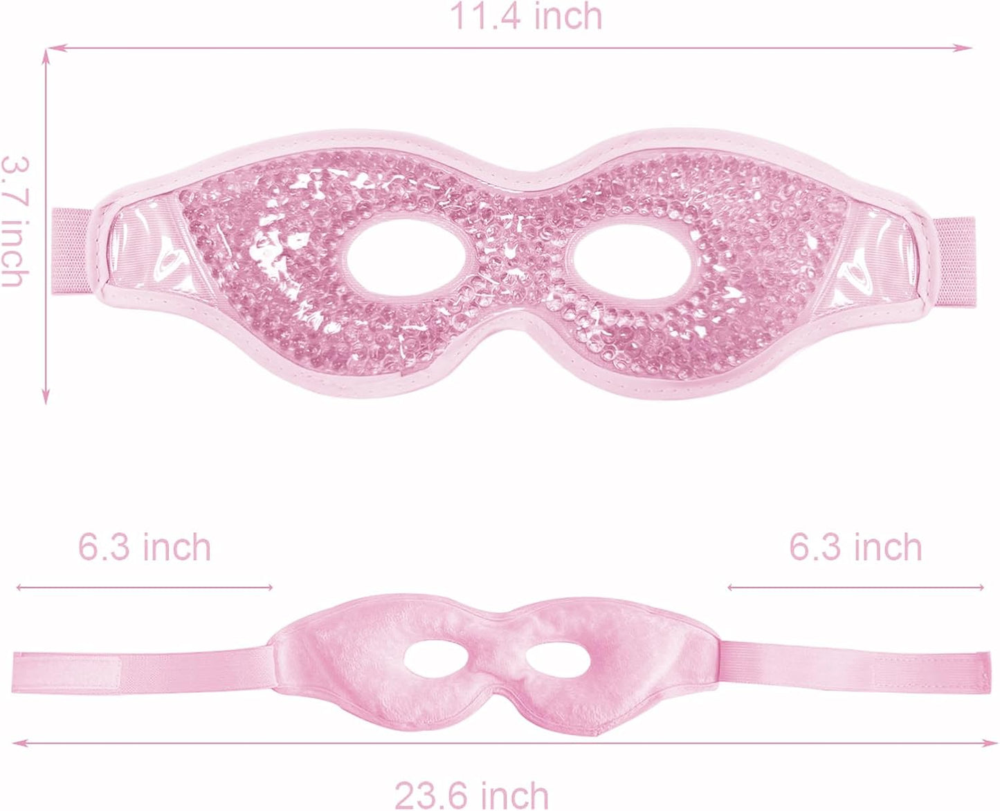 Cooling Gel Eye Mask with Eye Holes, 2 PCS Cold Eye Packs for Puffiness & Swelling, Reusable Hot Cold Compress Heat Ice Gel Pack, Purple and Pink