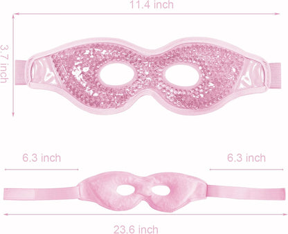 Cooling Gel Eye Mask with Eye Holes, 2 PCS Cold Eye Packs for Puffiness & Swelling, Reusable Hot Cold Compress Heat Ice Gel Pack, Purple and Pink
