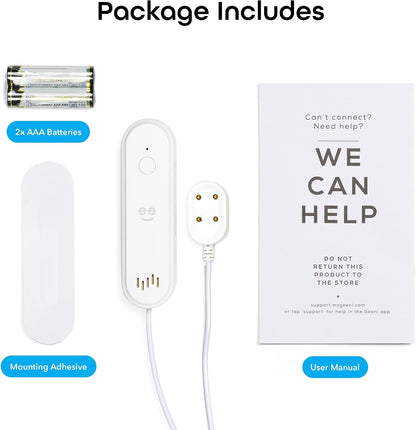 Geeni Smart Water Alarm Leak Detector, Siren Alert, 80dB, Battery Wi-Fi | App alerts for kitchen, bathroom, basement flood, Wi-Fi moisture sensor, Alexa & Google Home