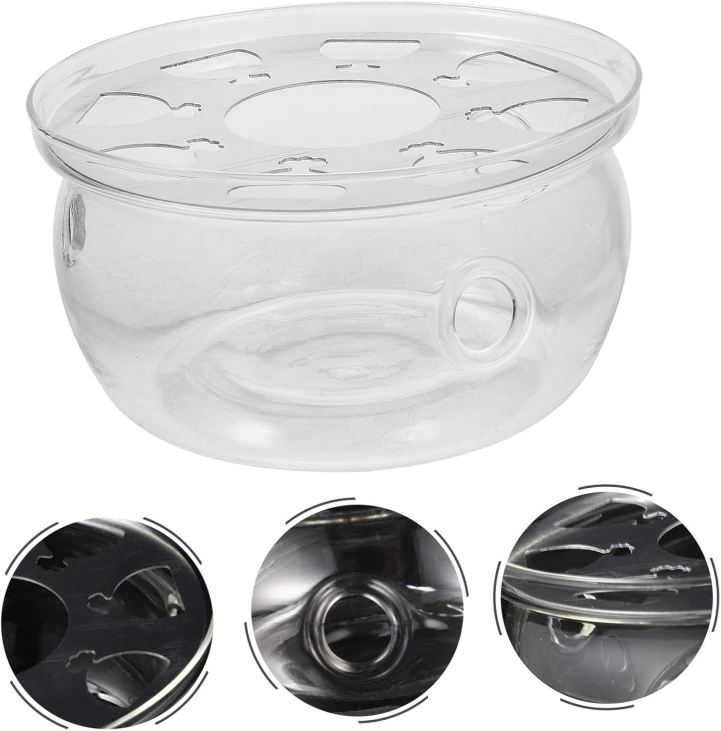 Mobestech Household Teapot Heater Chic Glass Teapot Warmer with Non Slip Base Tea Stove Heating Stand for Heat Preservation and Easy Cleaning Present for Friends and Family