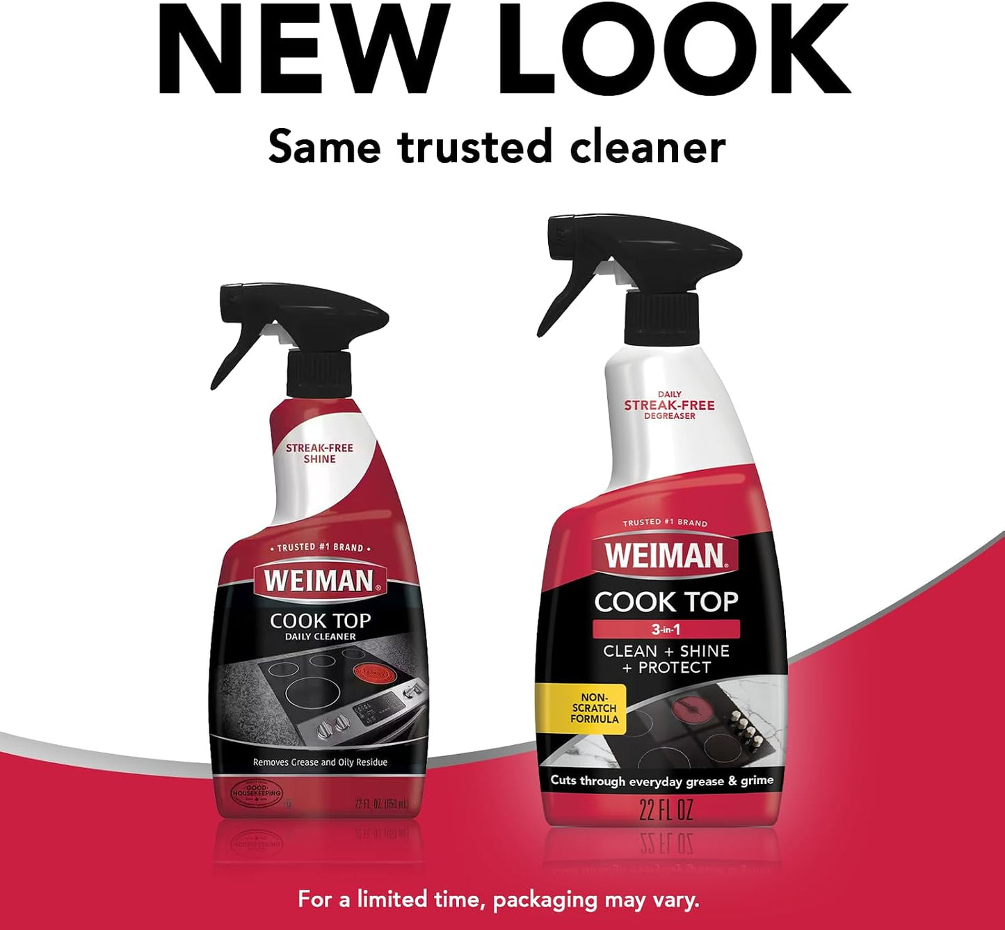 Weiman Daily Cooktop Cleaner & Degreaser, 2 Pack with Microfiber Cloth | Safe for Ceramic, Electirc, Gas & Induction Cooktop, Non-Abrasive Cleaner for Burnt-On Food & Grease, Scratch & Streak-Free