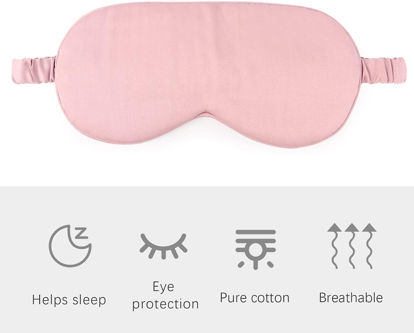 HBHLFZ Sleep Mask 2 Pack - Bamboo Viscose Fiber Sleeping Eye Mask - with Elastic Band/Headband - Comfort Sleeping Shade - for Nighttime Sleeping, Traveling & Napping（Pink，Green）