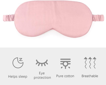 HBHLFZ Sleep Mask 2 Pack - Bamboo Viscose Fiber Sleeping Eye Mask - with Elastic Band/Headband - Comfort Sleeping Shade - for Nighttime Sleeping, Traveling & Napping（Pink，Green）
