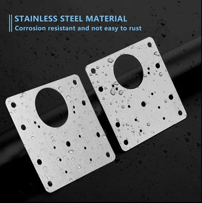 2 Pack... Cabinet Hinge Repair Plate,Stainless Steel Hinge Repair Brackets Kit,Kitchen Cupboard Door Hinge Repair Plate Kit Includes Fixing Screws,Protect Wooden Kitchen Cabinet Door,Furniture (2 PCS)