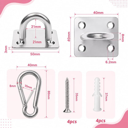 Stainless Steel Dog Leash Holder for Wall with Clip, Screw Heavy Duty | Practical Lead Management Tie Out Mounted Wall for Small Medium Large Dogs Indoor & Outdoor