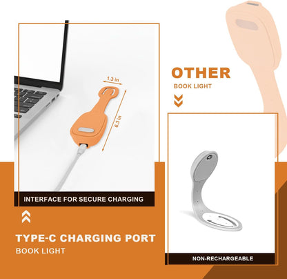 Rechargeable Kids Book Light, Cute Bookmark Reading Light for Kids, Dimmable Portable LED Book Light for Reading in Bed, Eye-Caring Bedtime Reading Lamp for Children & Travel, Brown
