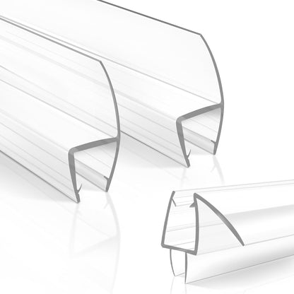 Frameless Shower Door Bottom Seal Strip for 3/8"(10mm) Thick Glass, Super Clear 36 Inch Long 2PCS Shower Door Seal, to Water Block
