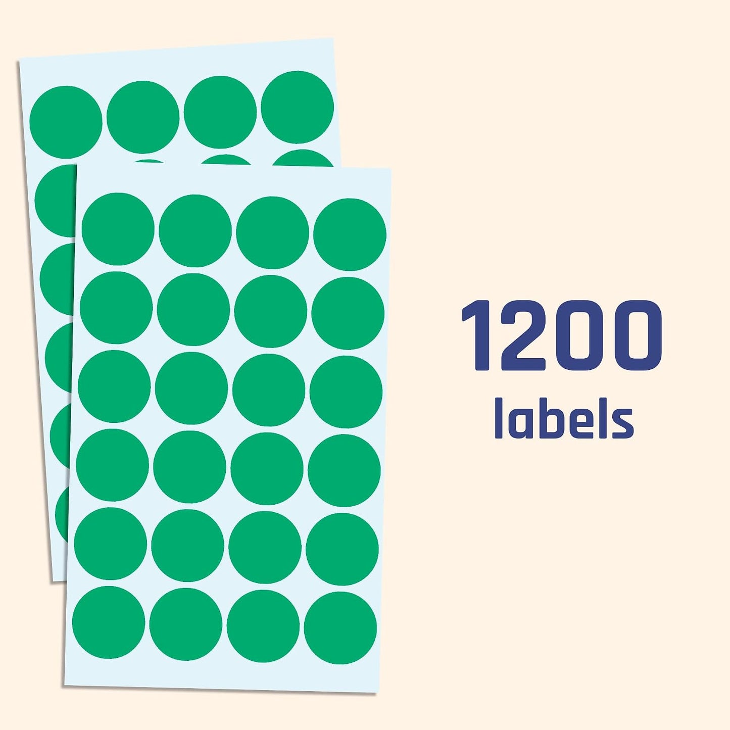 600 Pack, 1" Round Colored Dot Stickers Labels - 6 Colors