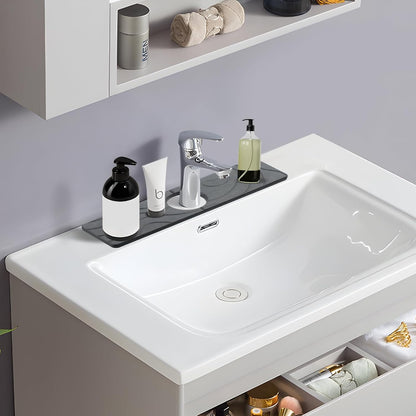 2 Pcs Faucet Mat for Kitchen Sink 15.74”×3.94” Diatomite Quick Dry Sink Splash Guard Absorbent Kitchen Stone Sink Tray Faucet Splash Guard for Bathroom Counter