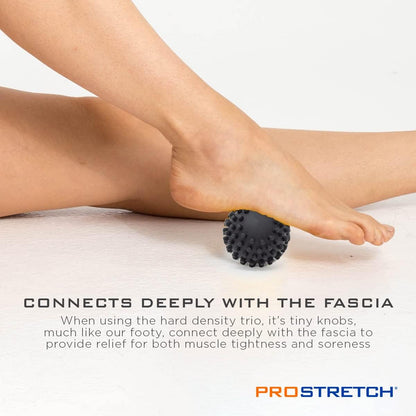 ProStretch Trio, Massage Ball Set for Muscle Knots & Plantar Fasciitis | 3 Density Massage Balls for Myofascial Release, Trigger Points & Deep Tissue Relief