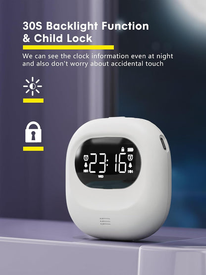 ROCAM Rechargeable Vibrating Alarm Clock Bed Shaker, 3000mAh Portable Dual Alarm Under Pillow for Teens, Adults, Deaf People, 160 Days Standby for Travel, Dorm, Home Use, White