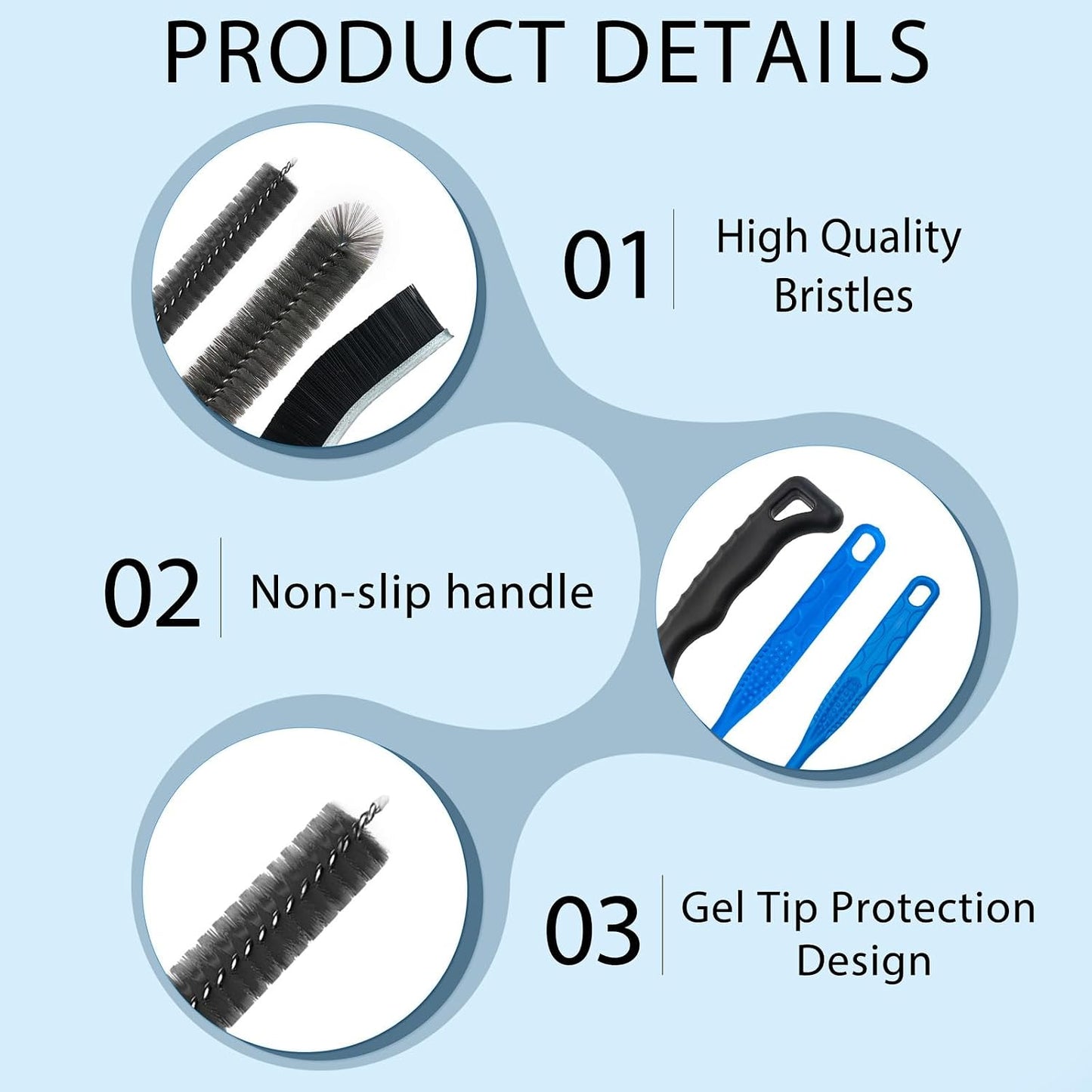 Dryer Vent Brush and Refrigerator Coil Cleaning Brush - Professional Appliance Cleaning Brush Set Dryer Vent Brush Kit with Long Handle for Lint Trap, Condenser, Radiator,grout brush for Deep Cleaning
