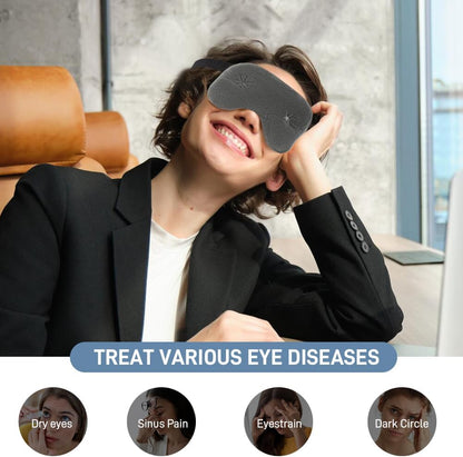 Moist Heated Eye Masks for Dry Eyes, Stye, Warm Compress for Sleeping | Purple, Microwavable Heating, Hot Compress for Relieve, Flaxseed Filling
