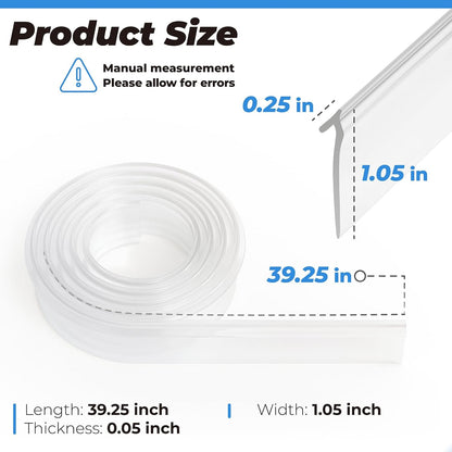 PalpitateC Shower Door T Drip Sweep Angled Gray Vinyl Framed Sweep fit for in Swing or Out Swing Doors Shower Door Bottom Sweep for Frameless Shower Door Seal 36" Long