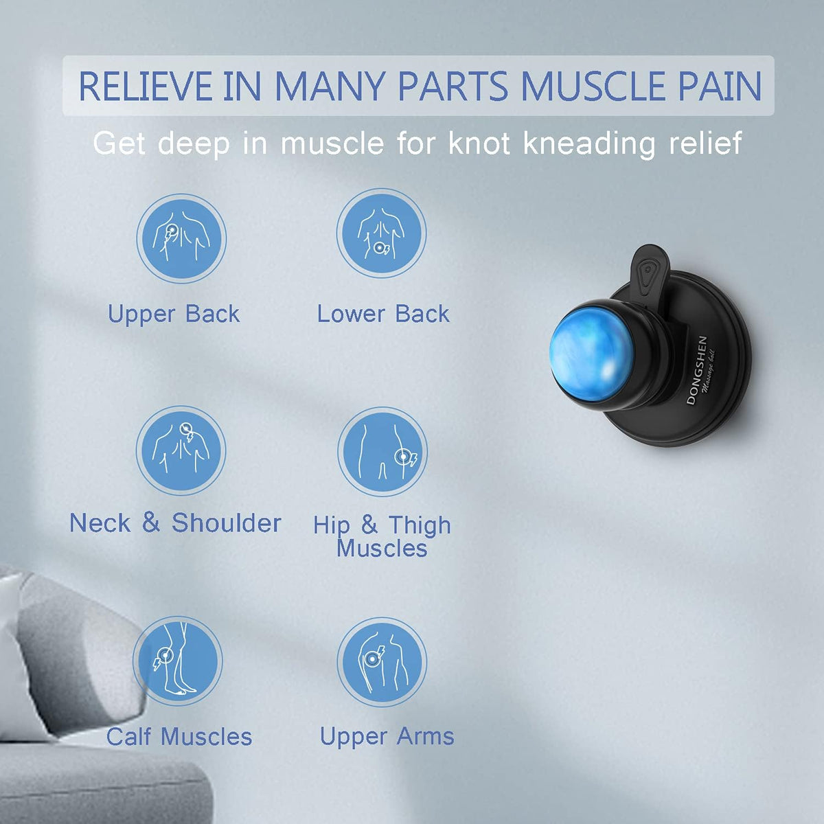 Massage Ball Deep Tissue 2 in 1 Mountable Muscle Massage Roller for Pain Relief, Trigger Point ，Relieve Fascia Muscle Knot and Joint Pain Relax Full Body