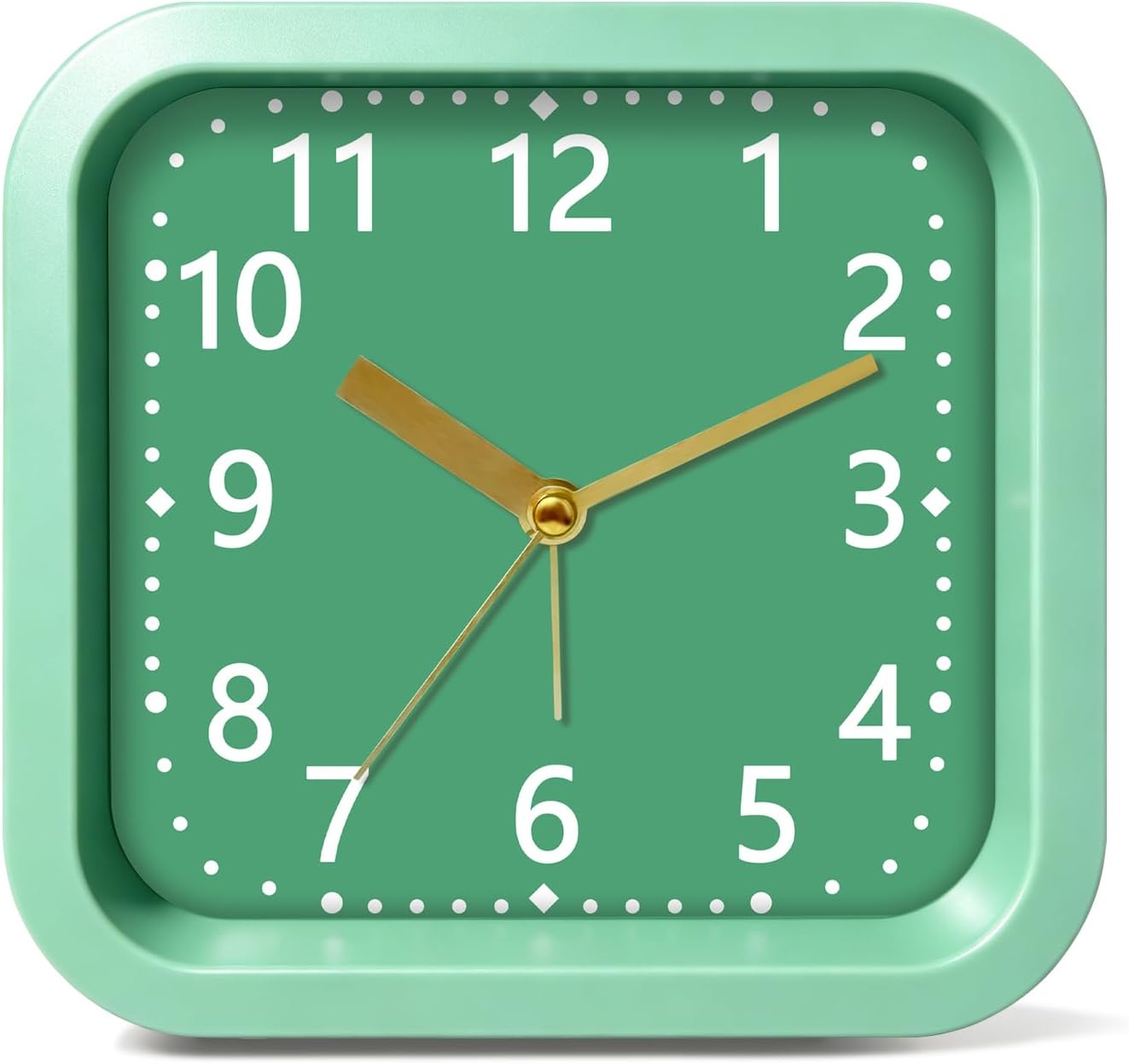 Loud Alarm Clock for Heavy Sleepers, 4.5" Simple Square Analog Alarm Clocks with Silent Movement Battery Operated Easy-to-Read Dial, Plastic Small Desk Clock for Bedroom Teens Seniors, Black