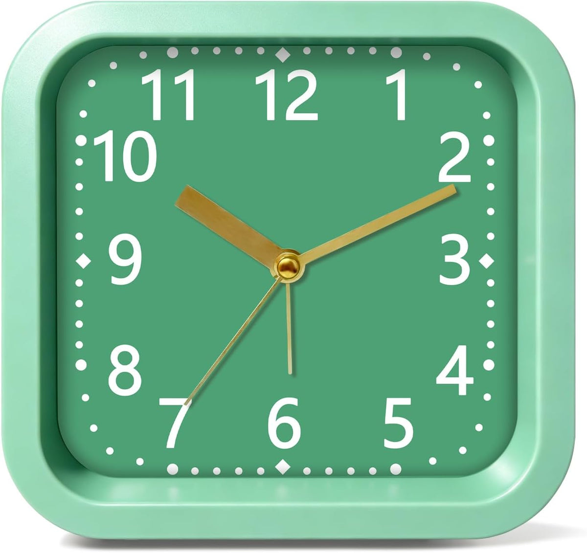 Loud Alarm Clock for Heavy Sleepers, 4.5" Simple Square Analog Alarm Clocks with Silent Movement Battery Operated Easy-to-Read Dial, Plastic Small Desk Clock for Bedroom Teens Seniors, Black