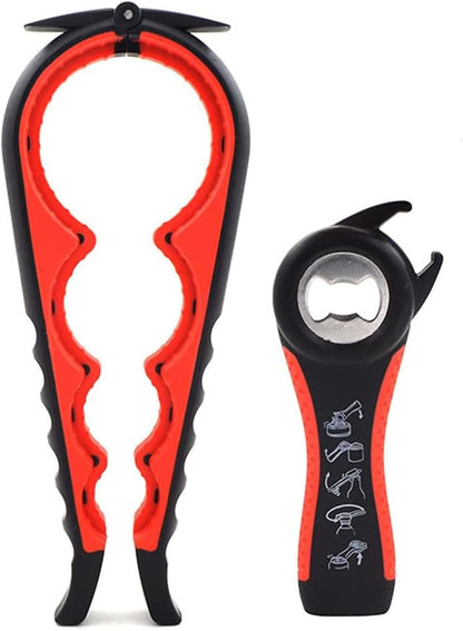 Jar Opener for Seniors with Arthritis,Jar Opener for Weak Hands,5-in-1 Bottle Opener,4-in-1 Can Opener (A-Blue)