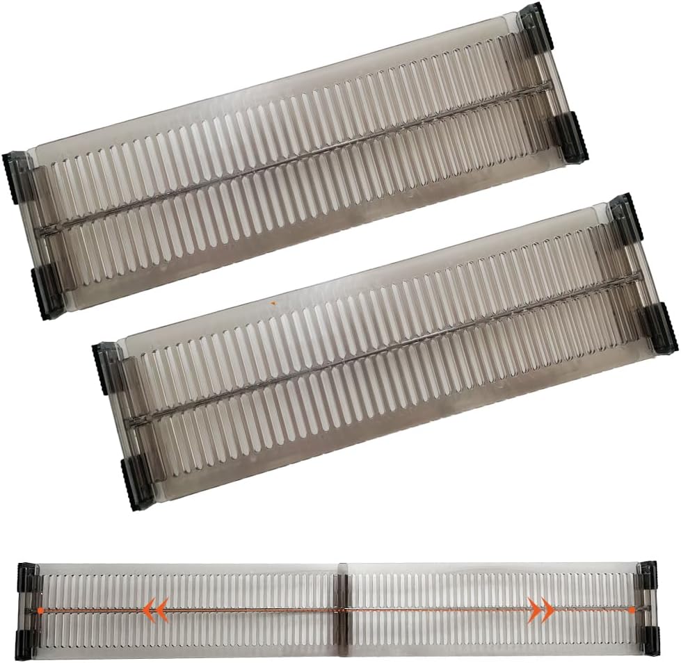 Adjustable Drawer Dividers for Clothes - 2 set Transparent Dresser Organizers, Shallow Drawer Dividers for Clothes, Kitchen, Office, Bathroom Storage