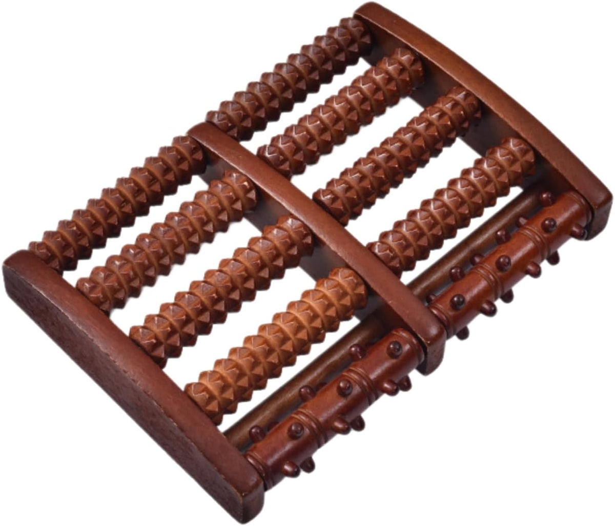 Wooden Foot Massager for Plantar Fasciitis Relief, Ergonomic Foot Roller for Muscle Relaxation, Circulation & Acupressure, Sturdy Wood Frame Massage Roller 10.63 x 7.48 x 1.57 in (Style 2)