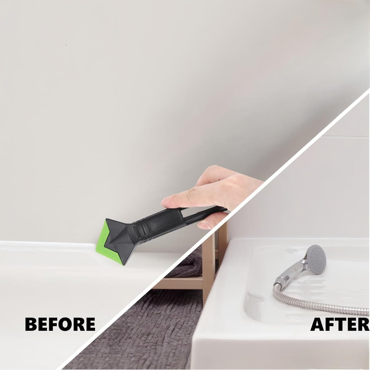 Caulking Tool 5 in 1, Caulk Remover & Silicone Sealant Finishing Kit with Grout Scraper and 6 Silicone Pads, Ideal for Kitchen, Bathroom, and Window Sealing