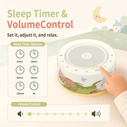 Kipcush White Noise Machine for Baby & Adults, 30 Soothing Sounds, Sleep Sound Machine with 8 Color Night Light, Memory Function, White Noise for Sleeping, Nursery, Office, Travel & Relaxation